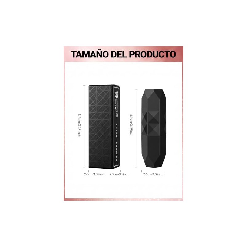 Erinde Lápiz Labial Mate con Purpurina Metálica, Tinte Labial Duradero,A03#