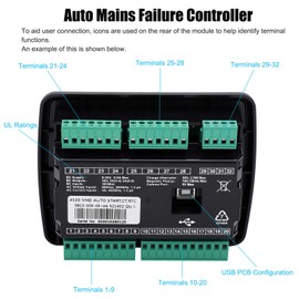 Eujgoov Auto Mains Failure Control Module Generator Controller Self-Starting LCD Controller DSE4520 Industrial Supplies