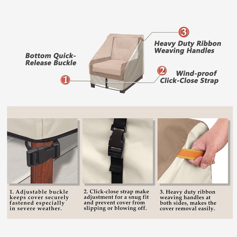 Porch Shield Patio Chair Covers - Waterproof Outdoor Lounge Deep