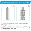 PATIKIL 5/16"-18 UNC 304 Stainless Steel Hex Coupling Nuts, 8