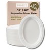 brheez Disposable Oval Large Plates Made from Plant Fiber More