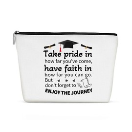 Funny Graduation Gift, Graduation Gifts for Her, Congratulation Gift Makeup Bag Inspirational Cosmetic Bag Travel Toiletry Bag for Women Sister Bestie Best Friend BFF Senior College Graduate