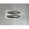 Motorola Sandblast Silver Metallic Crystal Dome Nameplate Badge, OEM, Set
