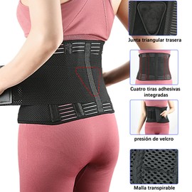 Soporte Ajustable con Placas de Acero para Aliviar el Dolor de Espalda y Proteger Músculos, Ideal para Hombres y Mujeres en Gimnasio, Carga de Peso y Deportes (Talla Extra Grande)