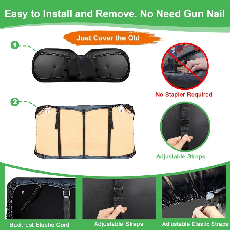 Waterproof Golf Cart Seat Covers for EZGO TXT RXV Freedom,