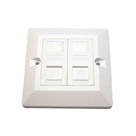 Consoletronic RJ45 Face Plate Wall Sockets Cat5E Double 2 Port with Keystones Jacks