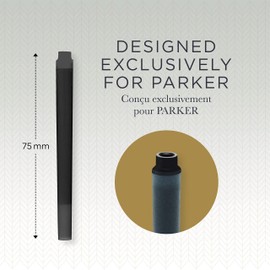 PARKER Parker Tintenpatronen für Füller | lange Patronen | schwarze QUINK Tinte | 5 Stück (Blister-Packung)