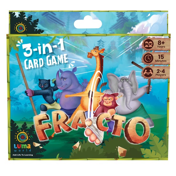 Luma World Fracto Educational Card Game for 8+ Years to Learn Fractions, Mental Math, Memory and Communication, Visual and Number Cards Included, 15 Minutes Game and 2-4 Players, Set of 80 Cards