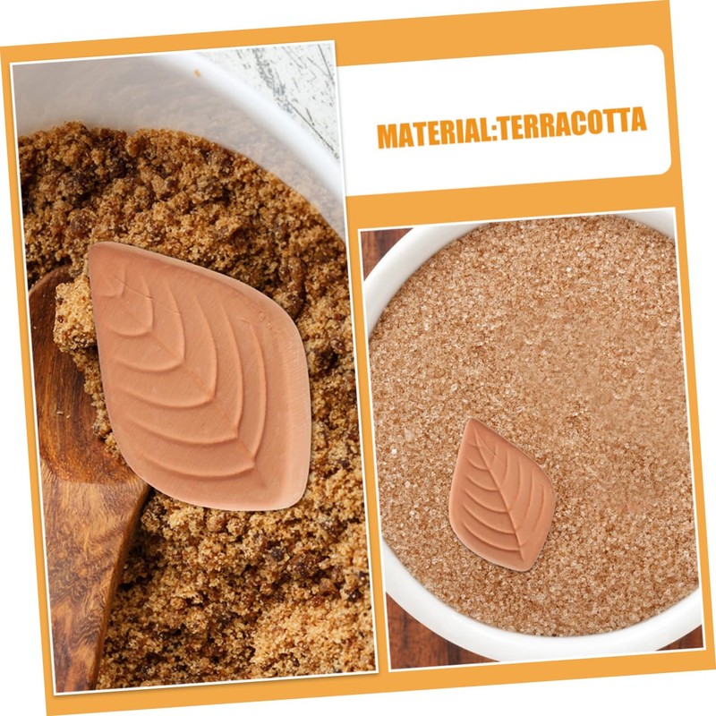 NOLITOY Leaf Shape Sugar Saver Reusable Sugar Softener Terracotta Container