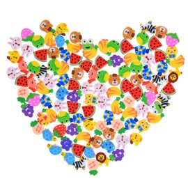 300Pcs Mini Erasers for Kids Bulk, Small Erasers Tiny Animal Fruit Erasers