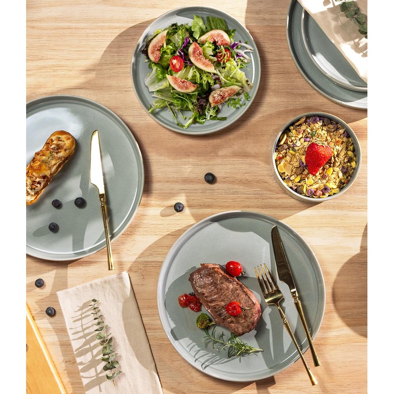 TheTerra Ceramic Dinnerware Sets for 4, 12 Pieces Porcelain Lightweight