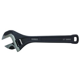 Dewalt All Steel Adjustable Wrench 12in, with Precision Engineered Jaws to facilitate Minimal jaw Movement Between Movable and Fixed Jaws for Precise adjustments.