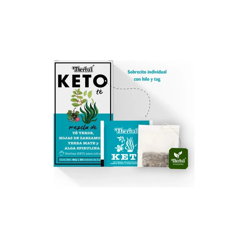 Té Keto Therbal Hierbas Con Té Verde Y Spirulina 20