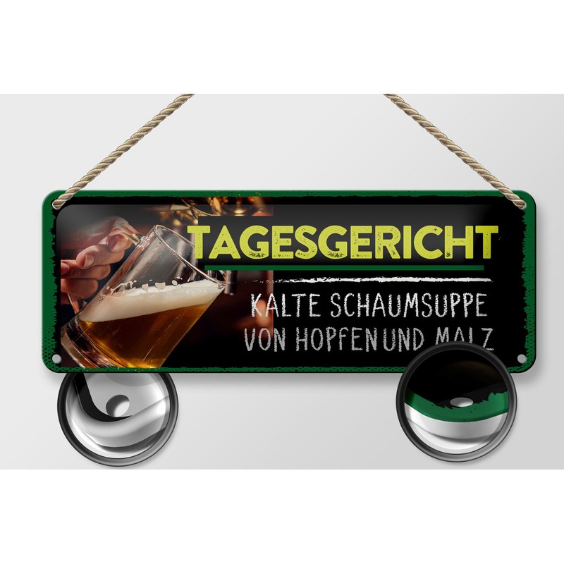 Femer Tin Sign with German Text 27 x 10 cm
