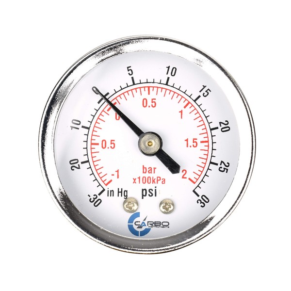 CARBO Instruments 2 pulgadas Medidor de presión, caja de acero