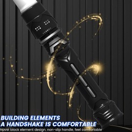 RWWPJLLWHR 2Pcs Light Sword Light Up Sword Reusable Retractable 7 Colors Changeable LED Light Sword with Realistic Sound Effect Hand Light Up Sword 2-in-1 LED Double Light Sword