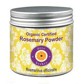 Deve Herbes Pure Rosemary Powder (Rosmarinus officinalis) Organic Certified 100% Natural Therapeutic Grade 200gm