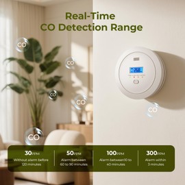 Hapippofa Carbon Monoxide Detector for Home,Battery Powered CO Alarms with Digital Display, CO Detectors with Test &Mute Button,10 Year Sensor Life Alarm,PG-C02,3 PCS