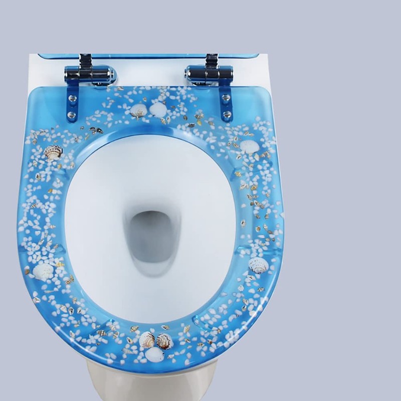 Resin Toilet Seat, Round Soft Close Quick Release 3D Effects