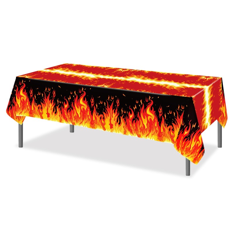 CC HOME 1Pc Fire Party Plastic Tablecloth 54 x 87