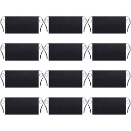Black Waist Aprons 3 Pockets Waiter Waitress Server Short Aprons Water Oil Resistant Waist Aprons for Women Men, Black, 24 x 12 inch/ 60 x 30 cm