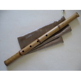 1.8 Pentatonic Shakuhachi w/o. Root End 5 Holes -- KINKO voicing hole w. buffalo Horn Flake inlet - Traditional Zen Instrument