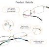 LifeArt Alloy Semi-Rimless Reading Glasses,Blue Light Blocking Glasses, Anti Eyestrain,