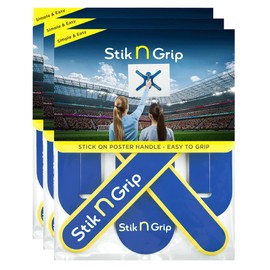 Stik N Grip Poster Board Handle, Mini, 3-Pack - Hold Sign with One Hand, Simple & Easy, Stick-On Handle, Foam Boards, Protests, Pickets, Sports, Teams, Rallies, Handheld, Strong, Comfortable
