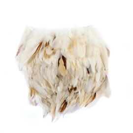 Raibertin Rooster Feather Fringe Trim for Crafts Clothing Sewing Carnival Party Decor Feathers Ribbon DIY Juju Hats Macrame Wall Hanging Accessories Decorations,Width 4-6 Inches,Pack of 2 Yards