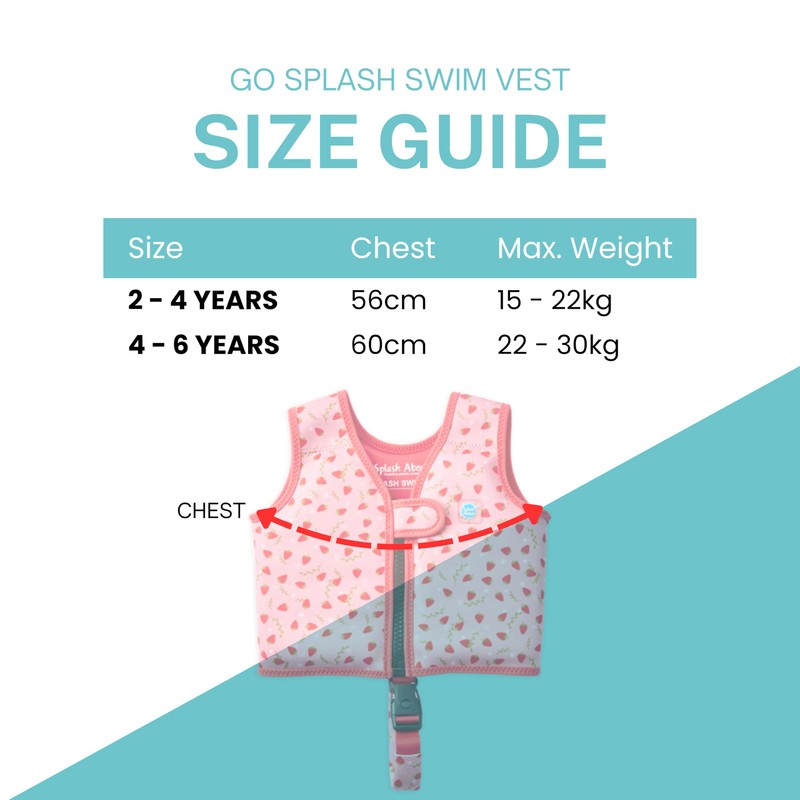 Splash About Go Splash Swim Vest, Strawberry Field, 4-6 Years