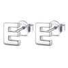 FOCALOOK Women's Earrings 925 Sterling Silver Initial Letter E Small