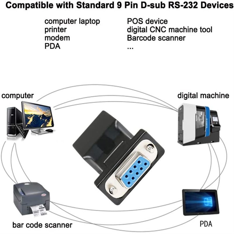 DTech DB9 to RJ45 Serial Adapter RS232 Female to RJ45