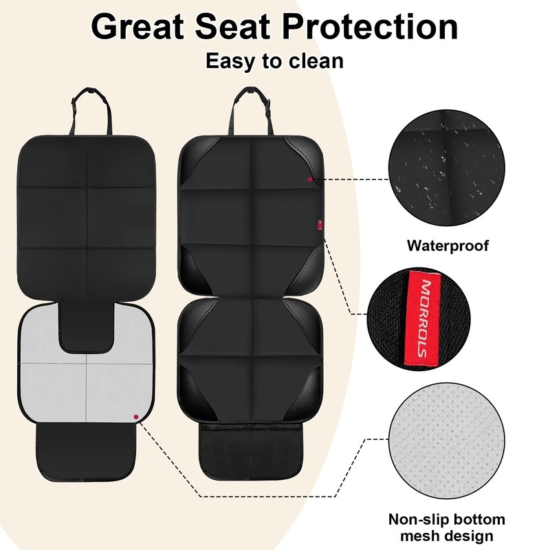 MORROLS Car Seat Protectors for Child Car Seats,2 Pack Leather
