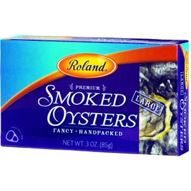 Roland Foods Premium Smoked Large Oysters in Oil, Wild Caught, 3 Oz Tin