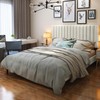 OLALITA Full Size Bed Frame with Headboard, Velvet Upholstered Platform