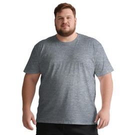 Big and Tall T Shirts for Men, Oversize Cotton Crew Neck T-Shirts, Short Sleeve Pullover Casual Loose Basic Tee Tops 4XL-8XL Gray