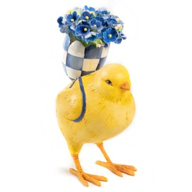 MACKENZIE-CHILDS Forget-Me-Not Chick, Cute Baby Chicken Figurine, Spring and Easter Decorative Home Decor