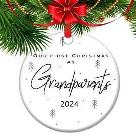 Our First Christmas As Grandparents 2023 Ornament New Grandpa Grandma Xmax Tree Decoration Romantic Gift for Grandfather Grandmother