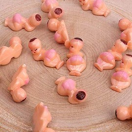 Mini Plastic Babies for Party Favor Decor Party Decorations Baby Shower Party Game Ice Cube Game (3/4" 60pcs, Pink)
