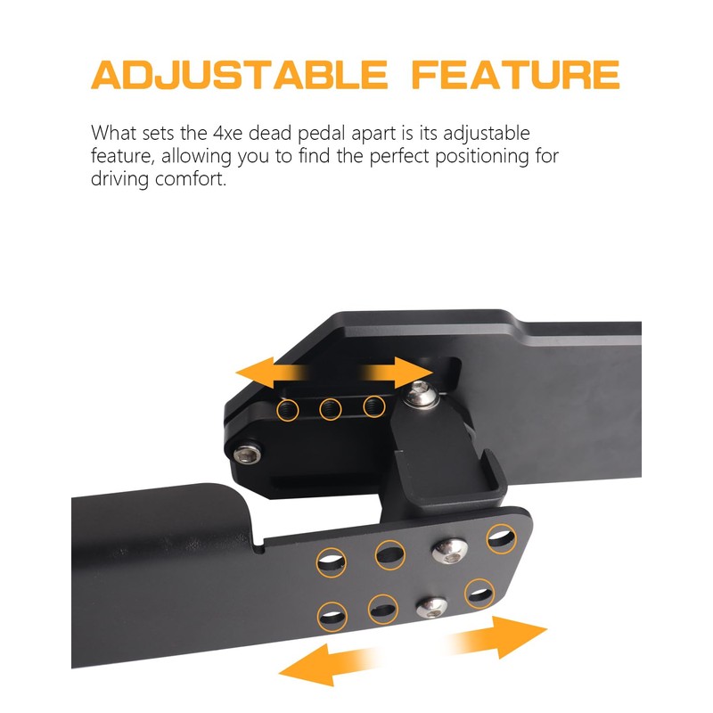 Dead Pedal for Jeep 4xe, Aluminum Gladiator Dead Pedal Adjustable