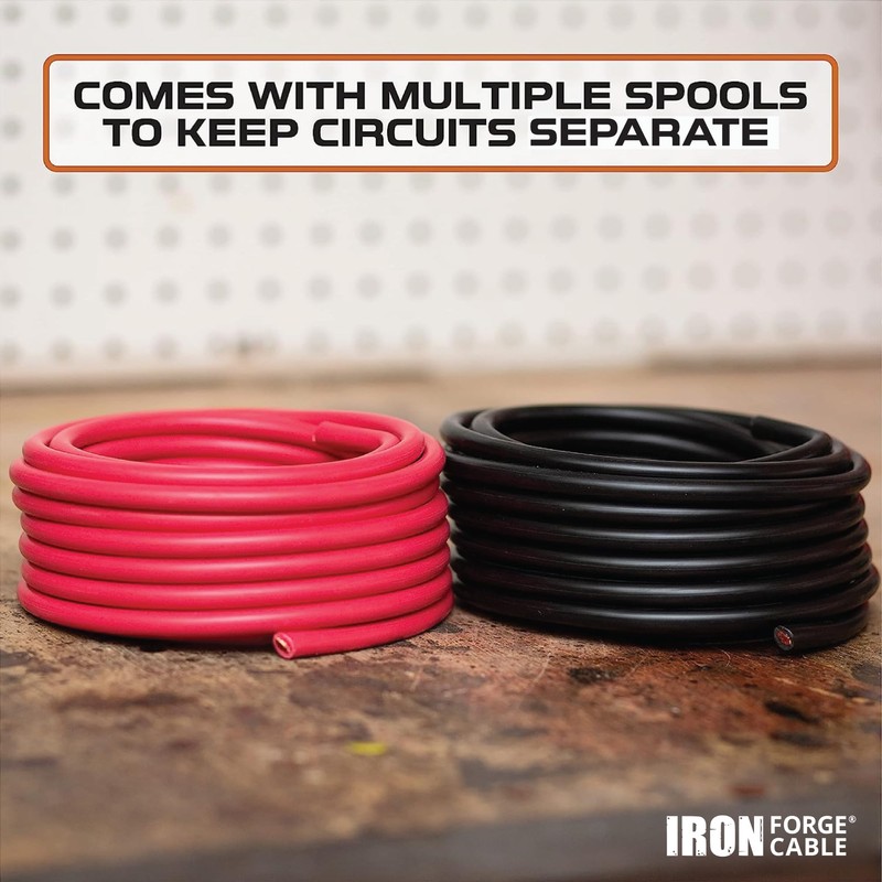 Iron Forge Cable 6 Gauge Wire - 2 Pack 10ft