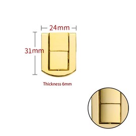 6pcs Yellow Toggle Catch Lock,Antique Vintage Lock,Retro Decorative Yellow Hasp with Screws for Jewellery Boxes;Trinket Boxes;Gift Boxes 24 * 31mm