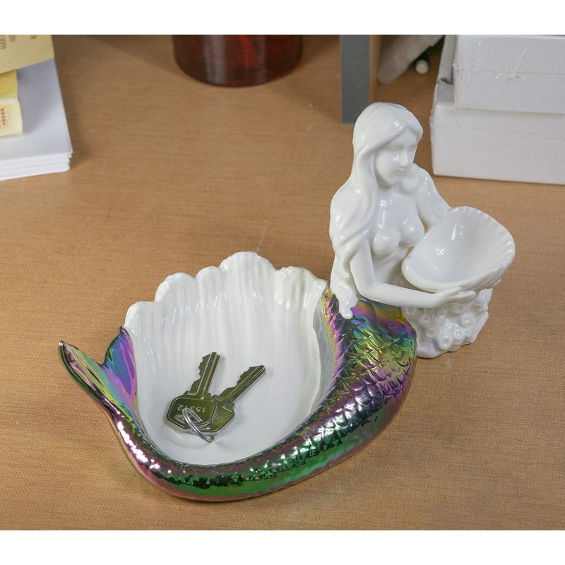 Sea Creations Ceramic Mermaid Bathroom Soap Dish Figurine 8" Perfect