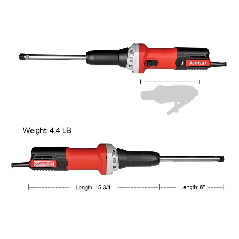 6" Extra Long Extension Electric Die Grinder, 1/4" Variable Speed