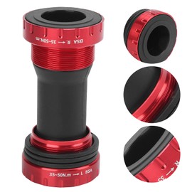 Bike BB Bottom Bracket 1.37x24T Road Bicycles Mountain Bikes 68‑73mm BB Bottom Brackets Hollow Bottom Bracket Kit(red)