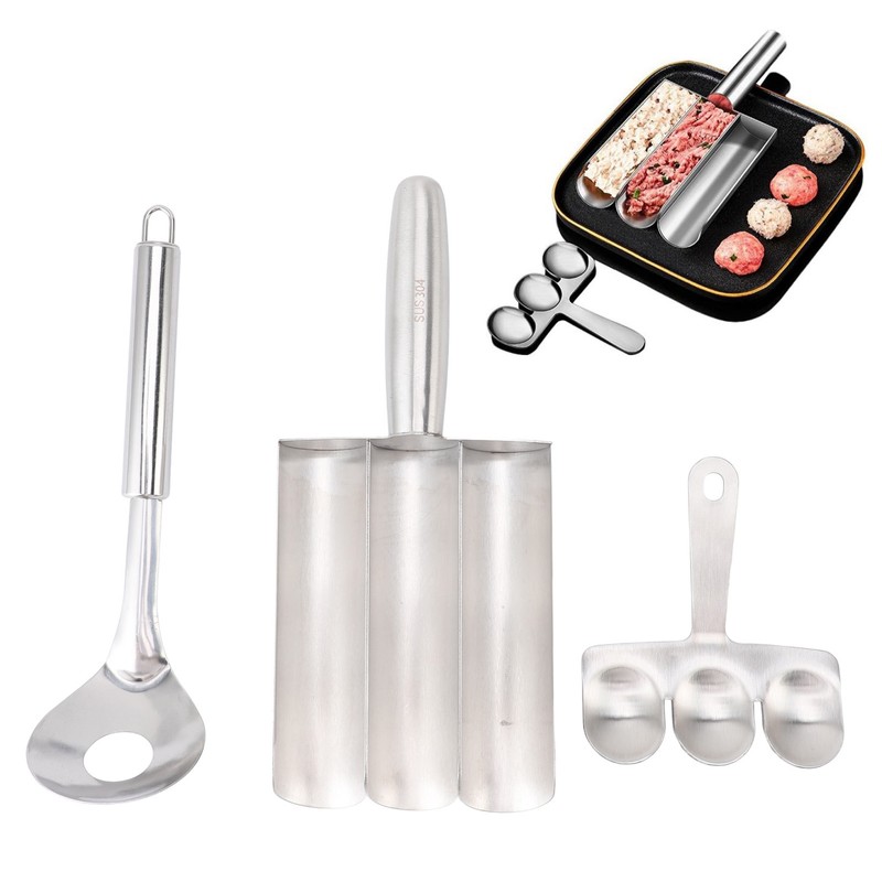Stainless Steel Kitchen Triple Meatball Maker for Meatball Lovers Home