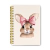 THDSE Coquette Pink Bows Bunny Notebook, Easter Rabbit Animal Spiral
