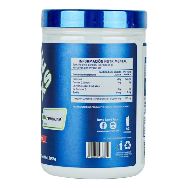 Creatina Monohidratada NST Creapure 60 Porciones Sin Sabor Polvo