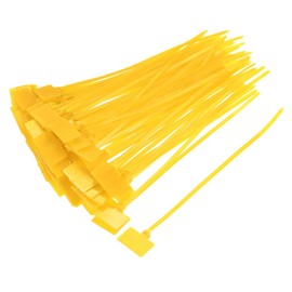 uxcell Cable Zip Ties 6 Inch Label Tag Mark Self-Locking Nylon Wire Strap Yellow 50pcs