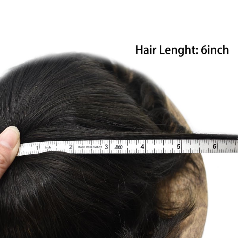 RESHE Toupee for Men Hairpiece Injected Full Poly Skin Hair